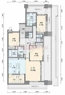 クイーンズプラザ久留米中央【13階】の間取り