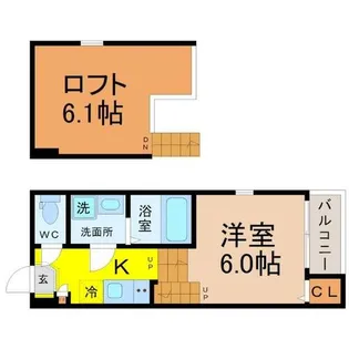 1SKの間取り画像