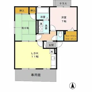ハイツ椿【1階】の間取り