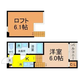 1SKの間取り画像