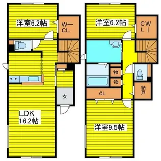 北海道札幌市東区北二十五条東12丁目【テラスハウス】の間取り