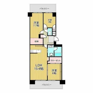 野村三好ケ丘ヒルズ壱番館【1103号室】の間取り