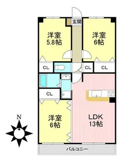 グランコート横川【1階】の間取り