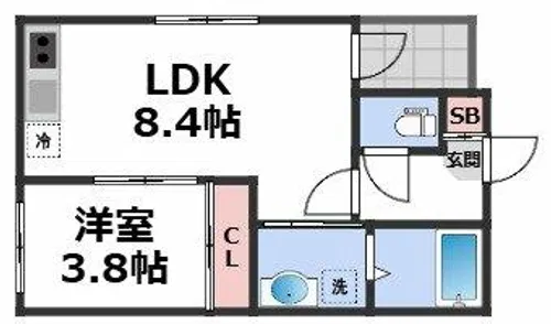 ハーモニーテラス鶴見緑地【3階】の間取り