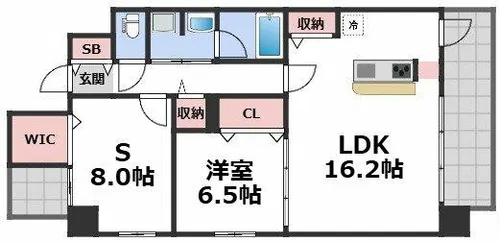 クレリア新深江【8階】の間取り