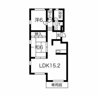 アークフラッツホウゲツ【106号室】の間取り