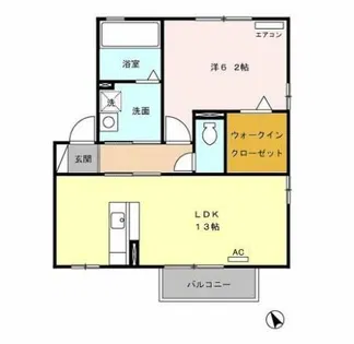 オークフォレストB【203号室】の間取り