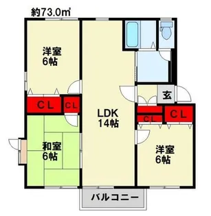 ビスク・ガーデン B棟【202号室】の間取り