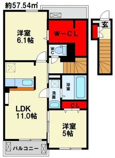 ピース A棟【203号室】の間取り