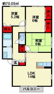 レシェンテ徳力 A棟【1階】の間取り