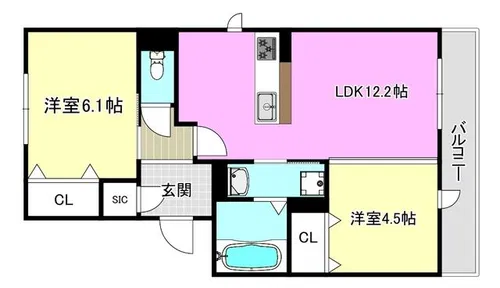 Relier千里丘【3階】の間取り