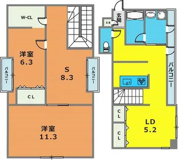 アクトワン第3ビル【5C号室】の間取り