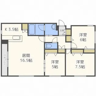 カカオ円山【3階】の間取り