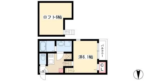 Premium Stage KAMITAKABATA【203号室】の間取り