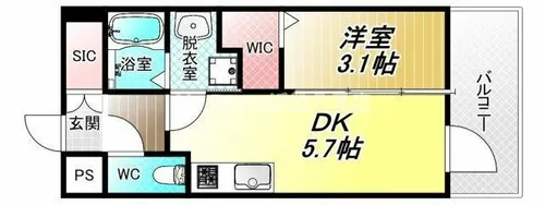 エステムコート大阪プリューム【4階】の間取り