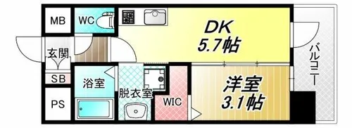 エステムコート大阪プリューム【7階】の間取り