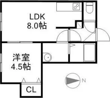 クチュール西線6条(旧 ラ・ヴィレット)【2階】の間取り