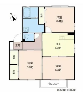 ヴァン・ヴェール【2階】の間取り