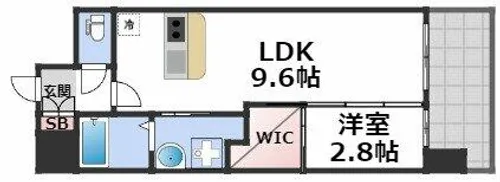 セレニテ難波グランデシュッド【4階】の間取り