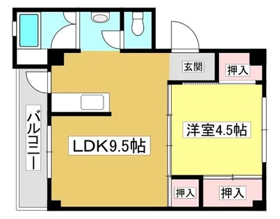 ビレッジハウス拾石3号棟【406号室】の間取り