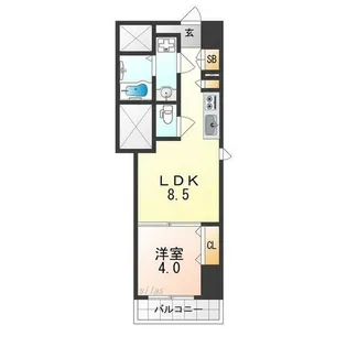 クローバー・グランツ三国ヶ丘【9階】の間取り