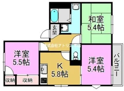 Verde Pallazo箕輪【2階】の間取り
