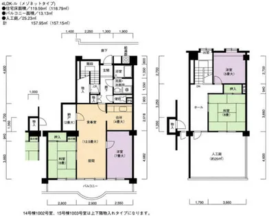 神宮東パークハイツ15号棟【10階】の間取り