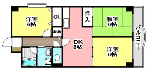 HARMONY大池【201号室】の間取り