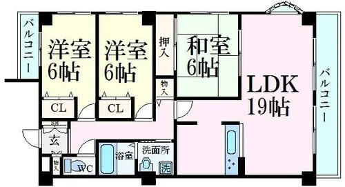 シャトーエレガンス【5階】の間取り