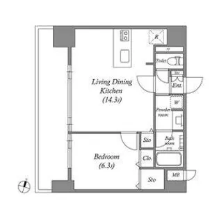 ファーストレジデンス栄【5階】の間取り