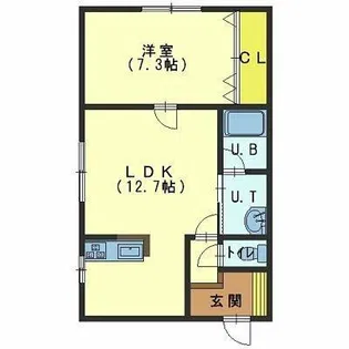クオリティハウスⅡ【202号室】の間取り