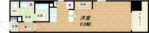 クラウンハイム本町EAST【13階】の間取り