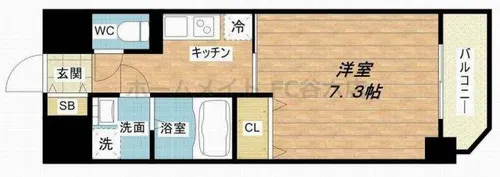 ワールドアイ天王寺ミラージュ【14階】の間取り
