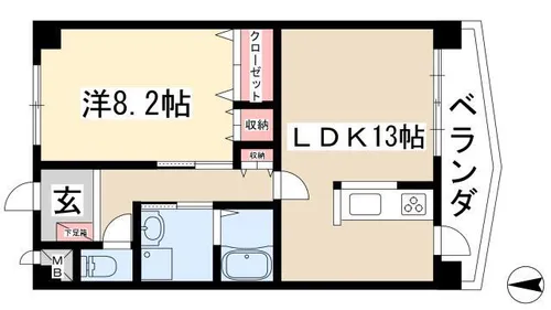 アベニュー大針【302号室】の間取り