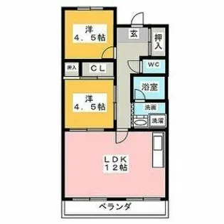 喜多山ハイツ【3B号室】の間取り