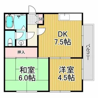 シャレード甲東園【2階】の間取り