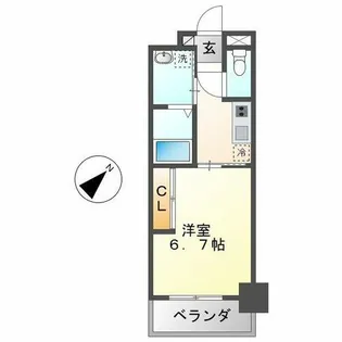 リシュドール伝馬【8階】の間取り