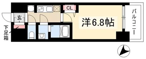 プレサンス新栄リベラ【4階】の間取り