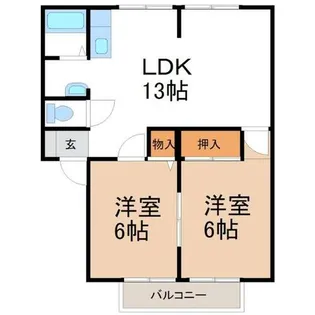 ドミール白沢A【101号室】の間取り