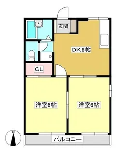ハミングコリドール B棟【201号室】の間取り