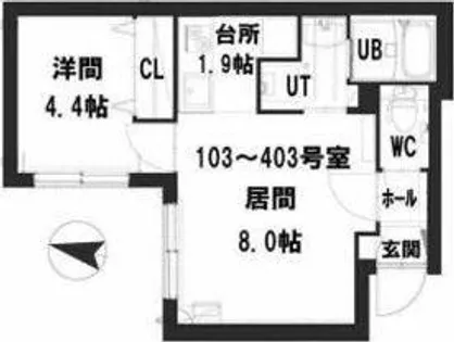 グランミレニアム中の島通り【4階】の間取り