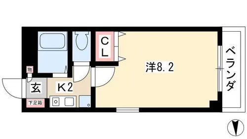 West Coast【305号室】の間取り