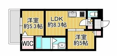 Alivio東大阪West【2階】の間取り