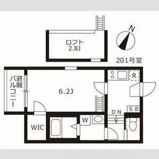 スカイキャッスルⅡ【2階】の間取り