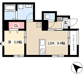 リーブルファイン江松【1階】の間取り