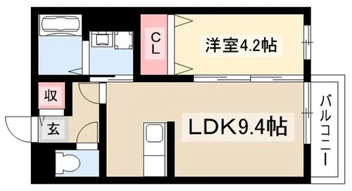 カーサ本宮新町【101号室】の間取り