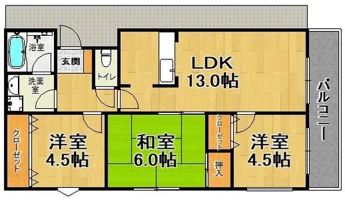カルム湊川【6階】の間取り