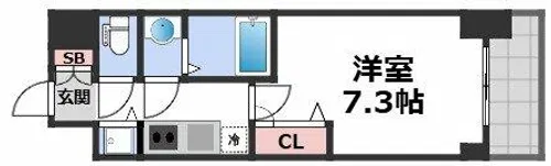 プランドール北浜【4階】の間取り