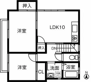 愛知県稲沢市下津下町東5丁目【テラスハウス】の間取り