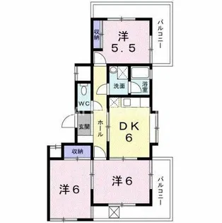 ロイヤルタウン【2F-C号室】の間取り